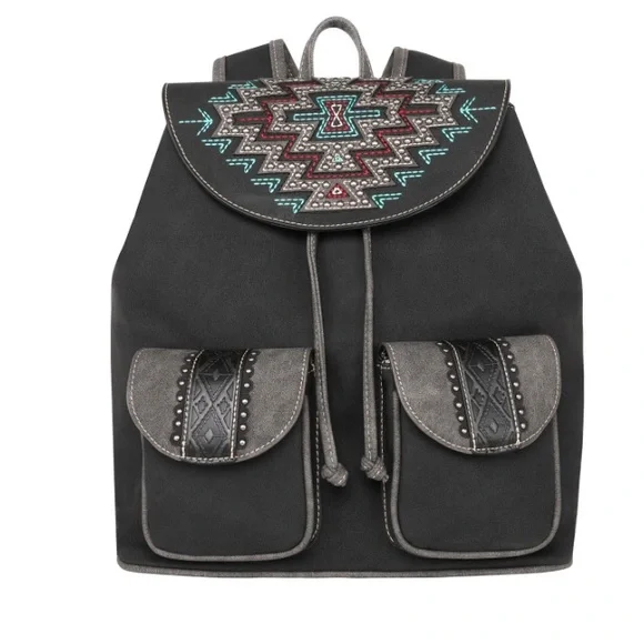 Elegant Black Montana West Aztec Collection Backpack​​ Montana West - Brandclub - Montana West Backpack Purse for  main image 4